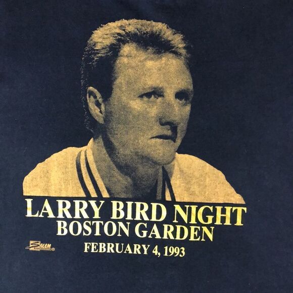Vintage 1993 Larry Bird Night Boston Garden Single Stitch T-Shirt | Medium - Picture 2 of 4